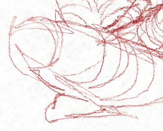 A Sitting Woman, Drawn using ‘Felt’ lines - Detail 1