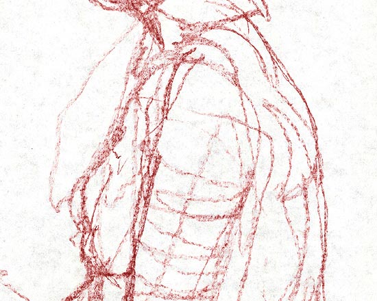 A Sitting Woman, Drawn using ‘Felt’ lines - Detail 2