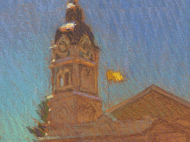 Looking Out Across Moseley Square - Windy Afternoon - Detail 2